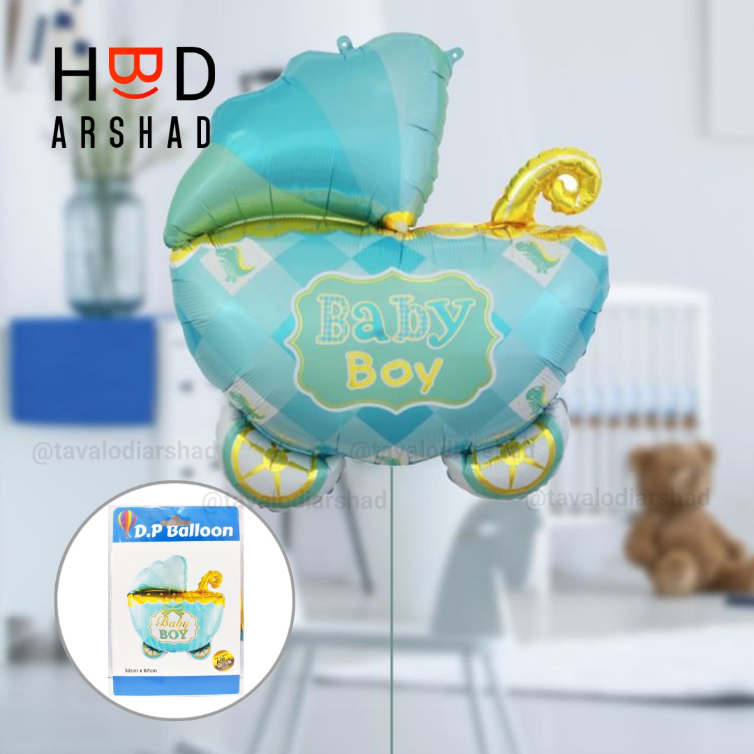 بادکنک فویلی کالسکه آبی